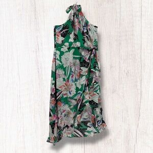 Parker Green Floral Satin Maxi‎ Dress